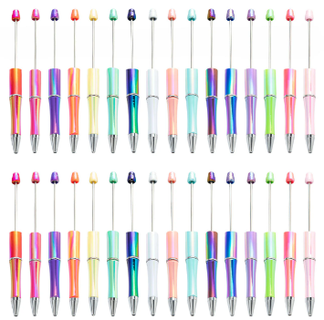 Wholesale 10pcs Plastic UV Electroplating Gradient Opal Beaded Pen